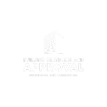 Building certification and approval logo for residential, commercial projects with stylized building graphic.