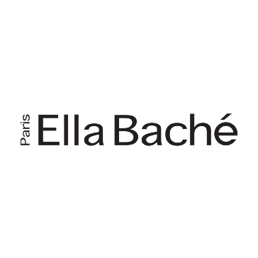"Ella Baché Paris logo, black text on white background, skincare brand identity, official branding."