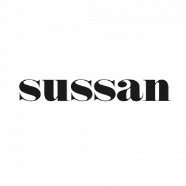 Sussan logo in bold serif font, black text on a white background.